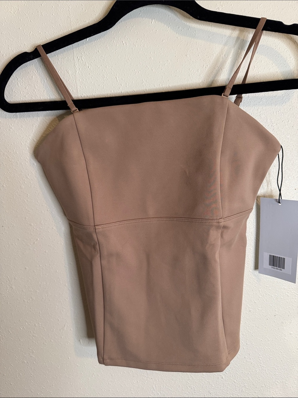 NWT Girlfriend Collective Tan Brown Corset style athletic tank Sz S